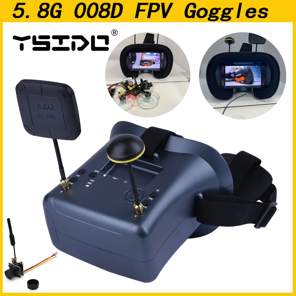 008D 5,8G 40CH 4,3 pulgadas 80 - Skyzone Sky04O Pro Fpv Goggles reseña y precio